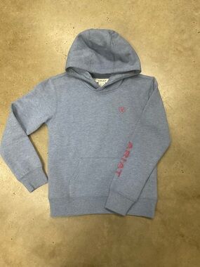 Ariat Heathered Blue Hoodie with Pink Accent Logo